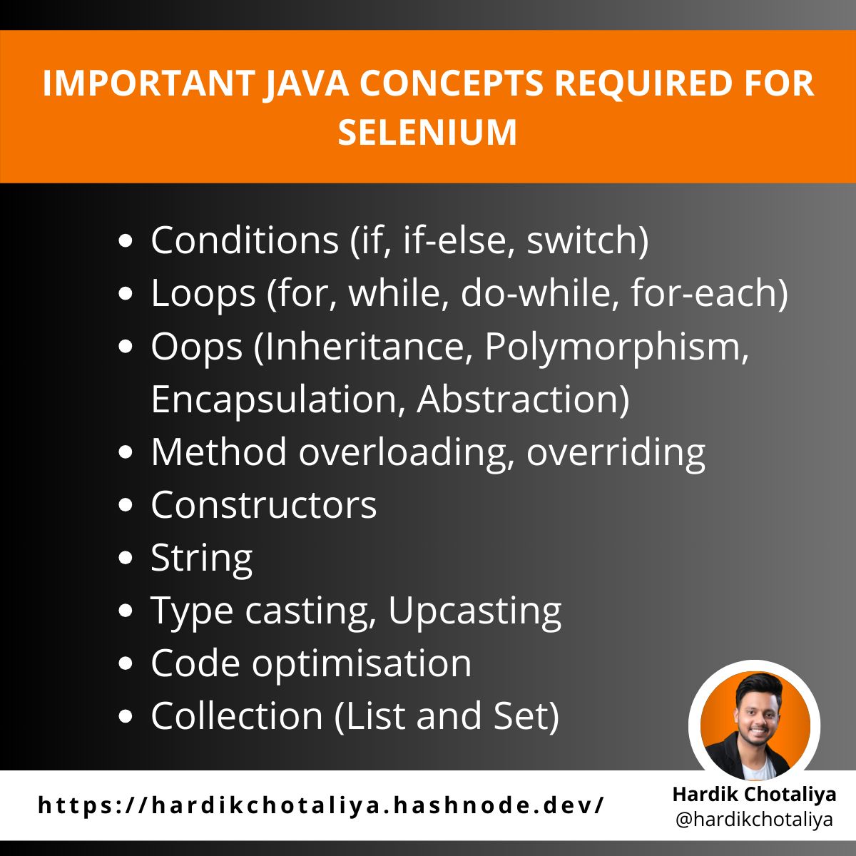 Hardikchotaliya's tweet image. Mastering Java Concepts for Selenium Automation!
Dive into important Java concepts for Selenium automation testing!
Master Java, master Selenium! 🚀💻
#JavaForSelenium #Automation