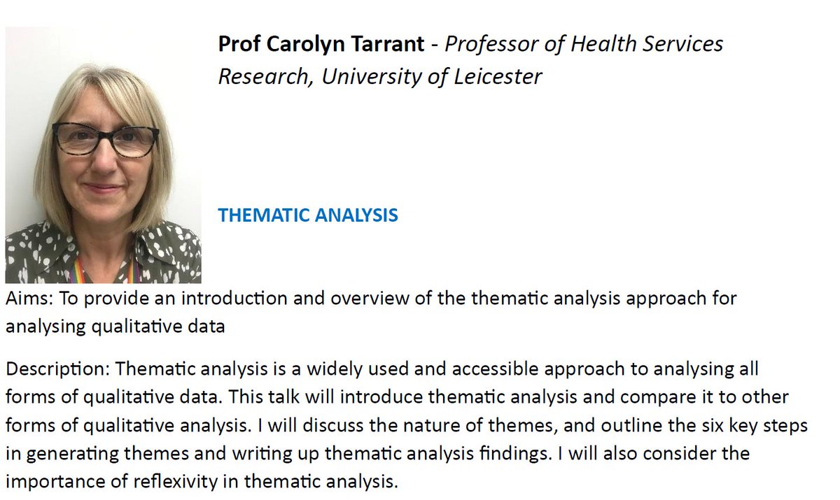 Emma Rowley (@e_rowley) on Twitter photo The next <a href="/ARC_EM/">NIHR ARC East Midlands</a> lunch & #Learn #training session is today @ 1pm. <a href="/SocSciHealth/">SAPPHIRE research</a>'s Prof Carolyn Tarrant shares skills on #thematic #analysis
Sign up here: ticketsource.co.uk/nihr-arc-em The next <a href="/ARC_EM/">NIHR ARC East Midlands</a> lunch & #Learn #training session is today @ 1pm. <a href="/SocSciHealth/">SAPPHIRE research</a>'s Prof Carolyn Tarrant shares skills on #thematic #analysis
Sign up here: ticketsource.co.uk/nihr-arc-em