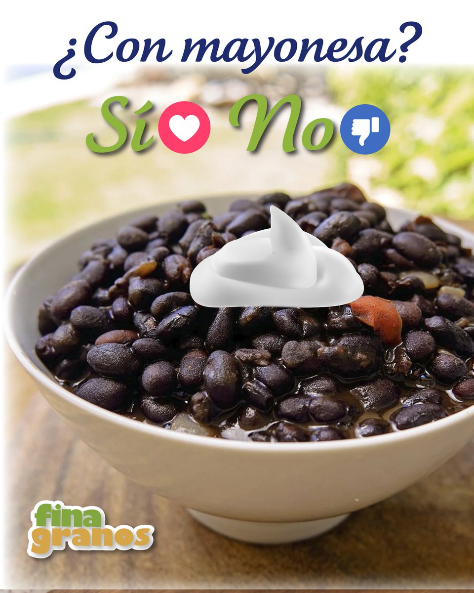 finaarroz's tweet photo. Arreglemos esto como adultos
Las caraotas llevan o no Mayonesa?
Responde con Sí❤️ o No👎
.
.
.
#finagranos #caraotasfina #alimentosfina #caraotas #mayonesa #caraotasvenezolanas #caraota #comidavenezolana #comidadevenezuela https://t.co/Pg2SEPPCpr