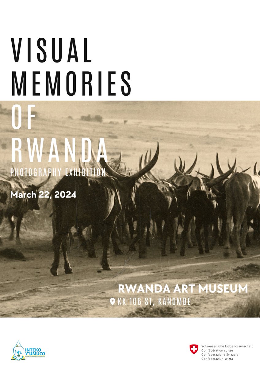 IntekoyUmuco's tweet photo. In partnership with #SDC_Rwanda, @IntekoyUmuco presents "Visual Memories of #Rwanda." This temporary exhibition at the Rwanda Art Museum (Kanombe) showcases Rwanda's history via photos from the 1930s-1980s. The exhibition is open to public from March 22, regular entry fees apply. https://t.co/8P2pui7pRq