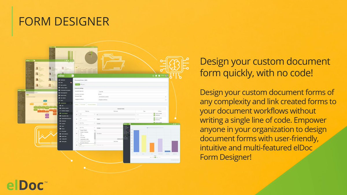 Design your custom document form quickly, with #NoCode! Empower anyone in your organization to design document forms with user-friendly, intuitive and multi-featured elDoc #FormDesigner!

Learn more 👉 eldoc.online/features/form-…

#WorkflowAutomation #SmartAutomation #SaaS #BPM