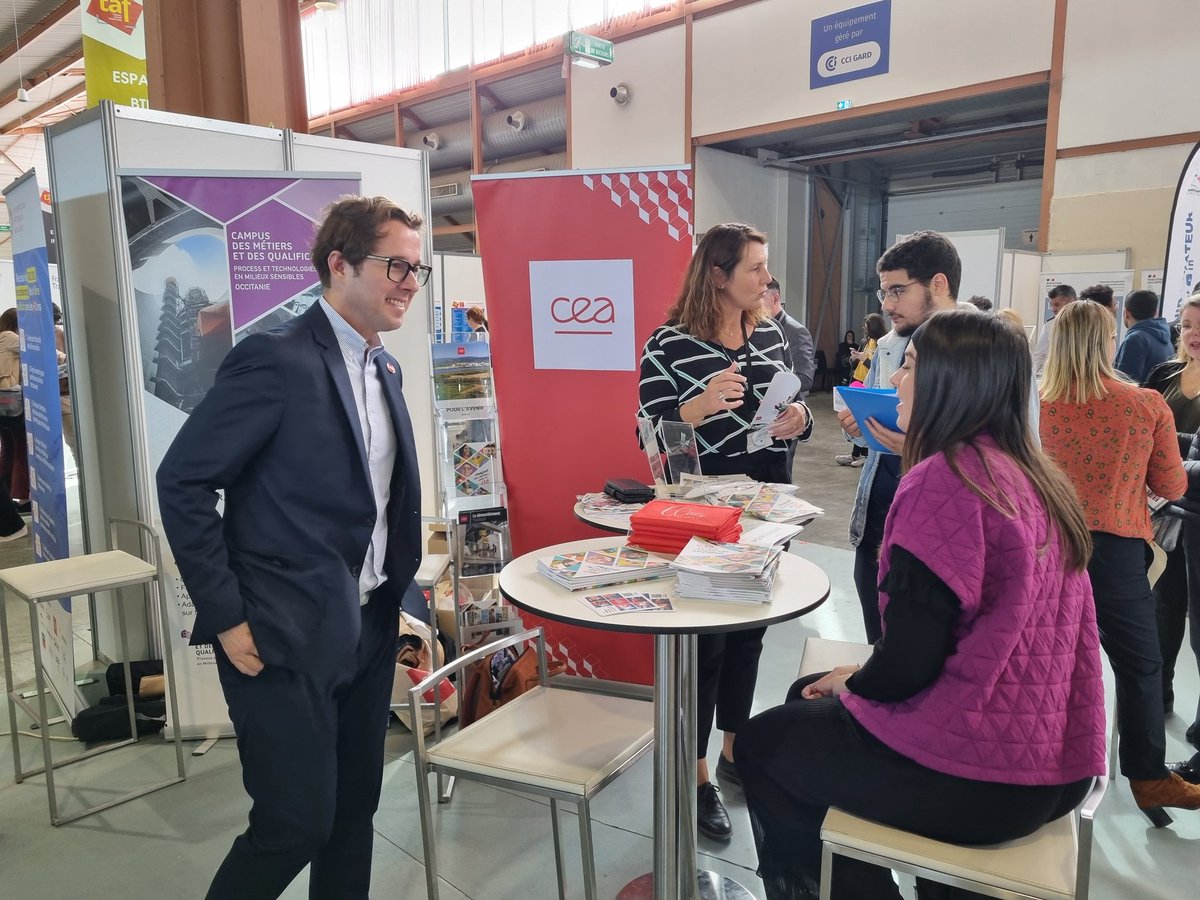 Nous vous attendons nombreux aujourd'hui au Salon TAF de @nimes. Des offres d'#emploi en CDI CDD et contrats d'apprentissage de bac à bac+5, ainsi que des stages de fin d'études sont à découvrir Rejoignez le CEA, engagé dans les défis scientifiques et technologiques majeurs !