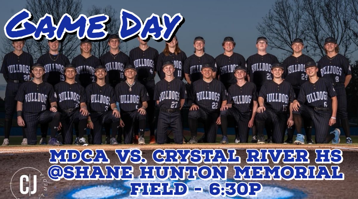 Bulldogs Game Day!

MDCA is back @ home after Spring Break. Dogs host Crystal River HS for a 6:30 first pitch! #MDCABaseball