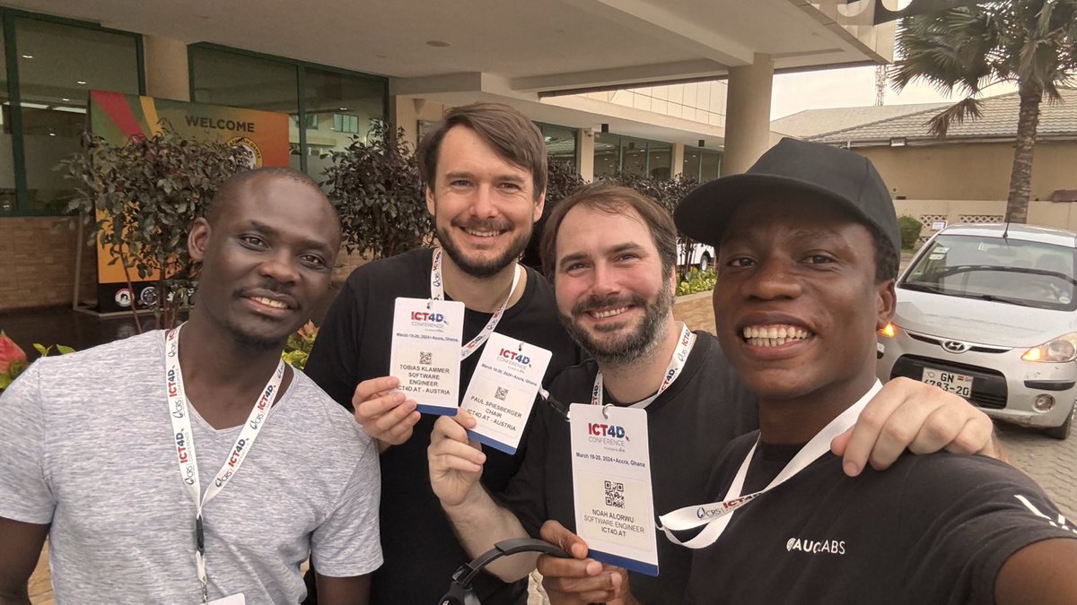 ICT4D.at (@ict4ddotat) on Twitter photo Today we will be visiting the <a href="/ICT4DConference/">ICT4D Conference</a> in Accra, <a href="/BigOtieno8/">Jack Otieno Odunga</a>, <a href="/PlasmaDray/">Noah Alorwu</a>, Tobias Klammer and @spipau will be attending and it would be great to connect. Ping us if you'd like to have an exchange!
#ict4d #ict4dconference Today we will be visiting the <a href="/ICT4DConference/">ICT4D Conference</a> in Accra, <a href="/BigOtieno8/">Jack Otieno Odunga</a>, <a href="/PlasmaDray/">Noah Alorwu</a>, Tobias Klammer and @spipau will be attending and it would be great to connect. Ping us if you'd like to have an exchange!
#ict4d #ict4dconference