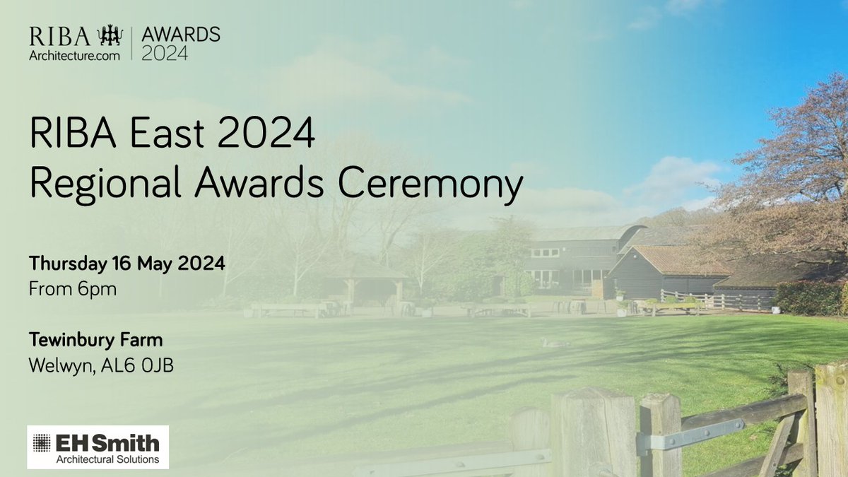 Join us at the RIBA East 2024 Regional Awards Ceremony, taking place Thursday 16 May at Tewinbury Farm, Hertfordshire! 🏆 

Celebrate this year's 17-project shortlist &amp; winners, with the opportunity to network with peers from across the built environment.

ow.ly/Hg4o50QVWiy