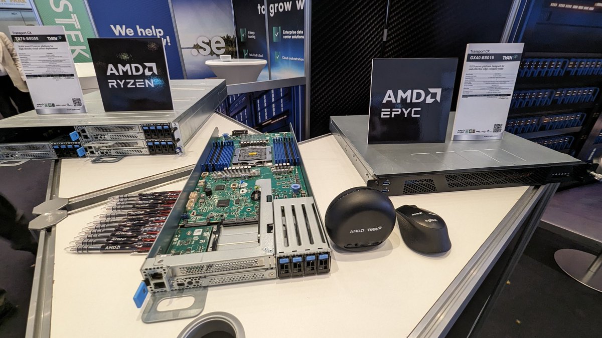 MiTACcomputing's tweet photo. We are at #Cloudfest! 💪Come visit us at booth #H12. Explore the Tyan and MiTAC Computing Technology unveiled cutting-edge cloud server platforms featuring the latest #AMD EPYC 9004, Ryzen 7000 series, and 5th Gen #Intel® Xeon® Scalable processors.

#HPC #AI #Tyan #MiTAC https://t.co/KWzzATi4GZ