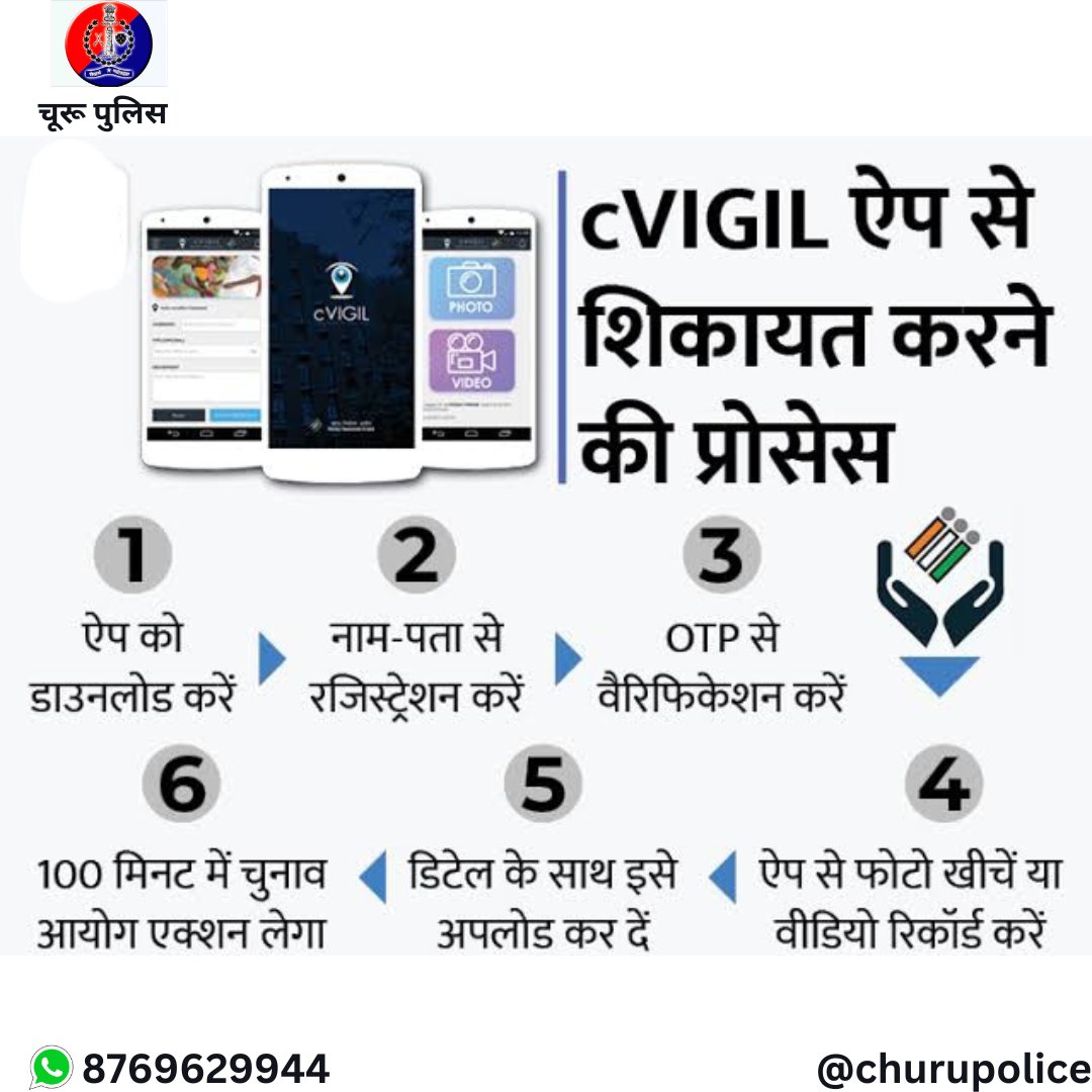 #churupolice

cVIGIL App का उपयोग। आचार संहिता का उल्लंघन नजर आए तो तुरंत बताएं। cVIGIL App Download करें और दें जानकारी।

#Elections2024
#RajasthanPolice
#ECISVEEP