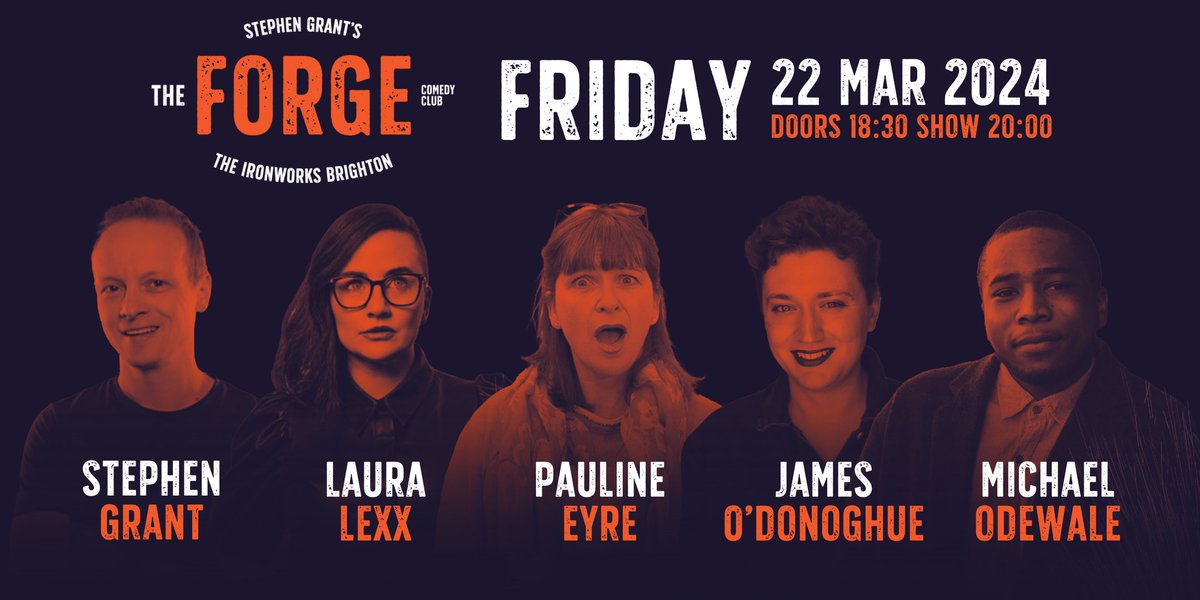 THIS Friday! 🔥Laura Lexx (Live at The Apollo, Mock the Week) 🔥Pauline Eyre (Edinburgh Comedy Award winner) 🔥 James O'Donoghue ('Is this Enough?' podcast) 🔥Michael Odewale (Live at The Apollo, Mock the Week) Award winning MC, Stephen Grant 🤩 Tix on sale!