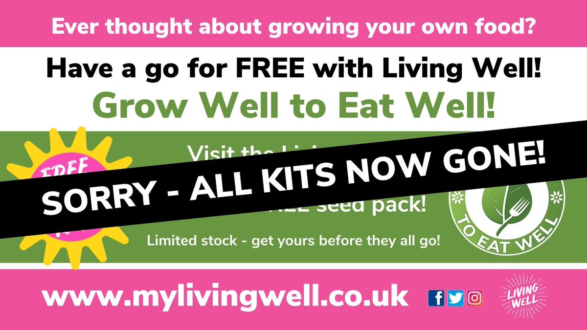 We've had a fantastic response to #GrowWelltoEatWell and unfortunately, we've now run out of free seed kits. If you were lucky enough to get one, let us know how you get on! If you didn't get one, we're reviewing the situation & will provide further updates at the end of March.