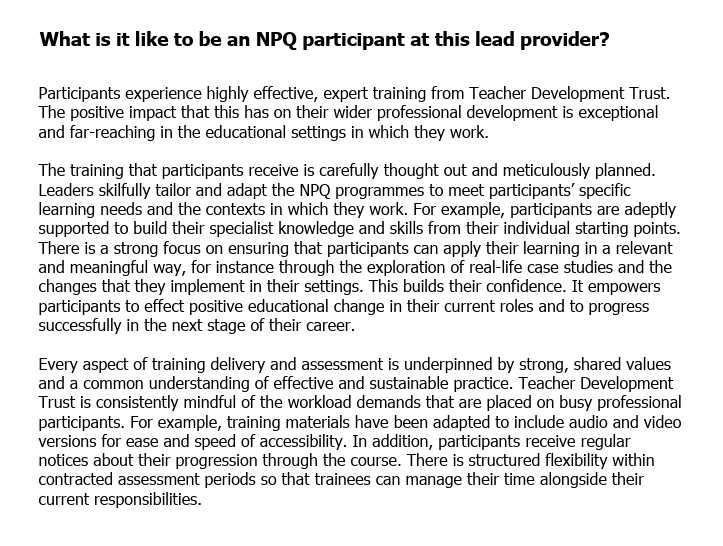 informed_edu's tweet photo. I'm absolutely thrilled with this. Here's how Ofsted opens its report about our NPQs. Read more https://t.co/nKMEQKJybg https://t.co/HtiXQKqmQx