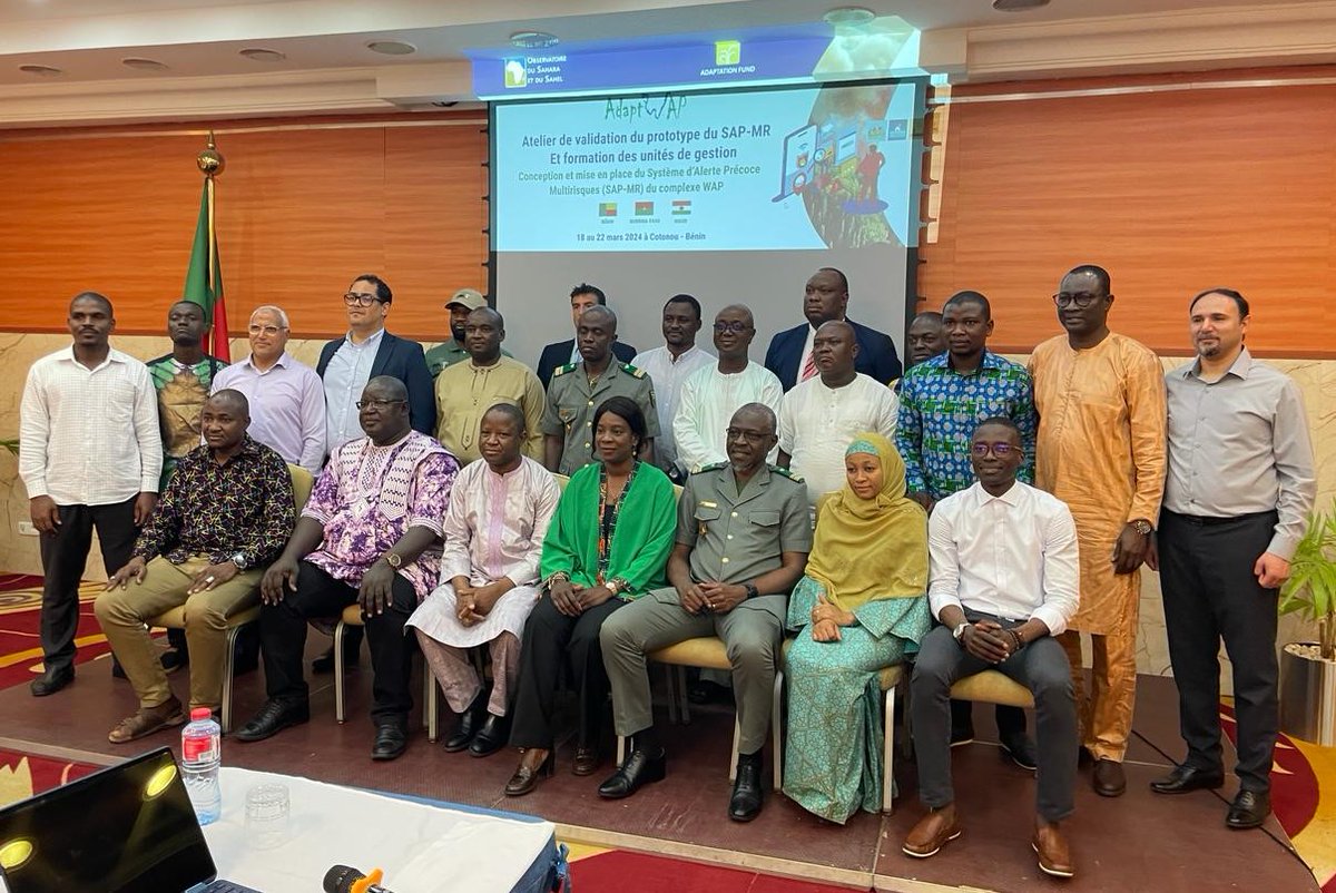 Together with the #AdaptWAP project for the establishment of an early warning system against the risks of flooding, drought, vegetation fires, and human-wildlife conflicts. To read more: oss-online.org/fr/node/756 #EWS #Niger #BurkinaFaso #Benin