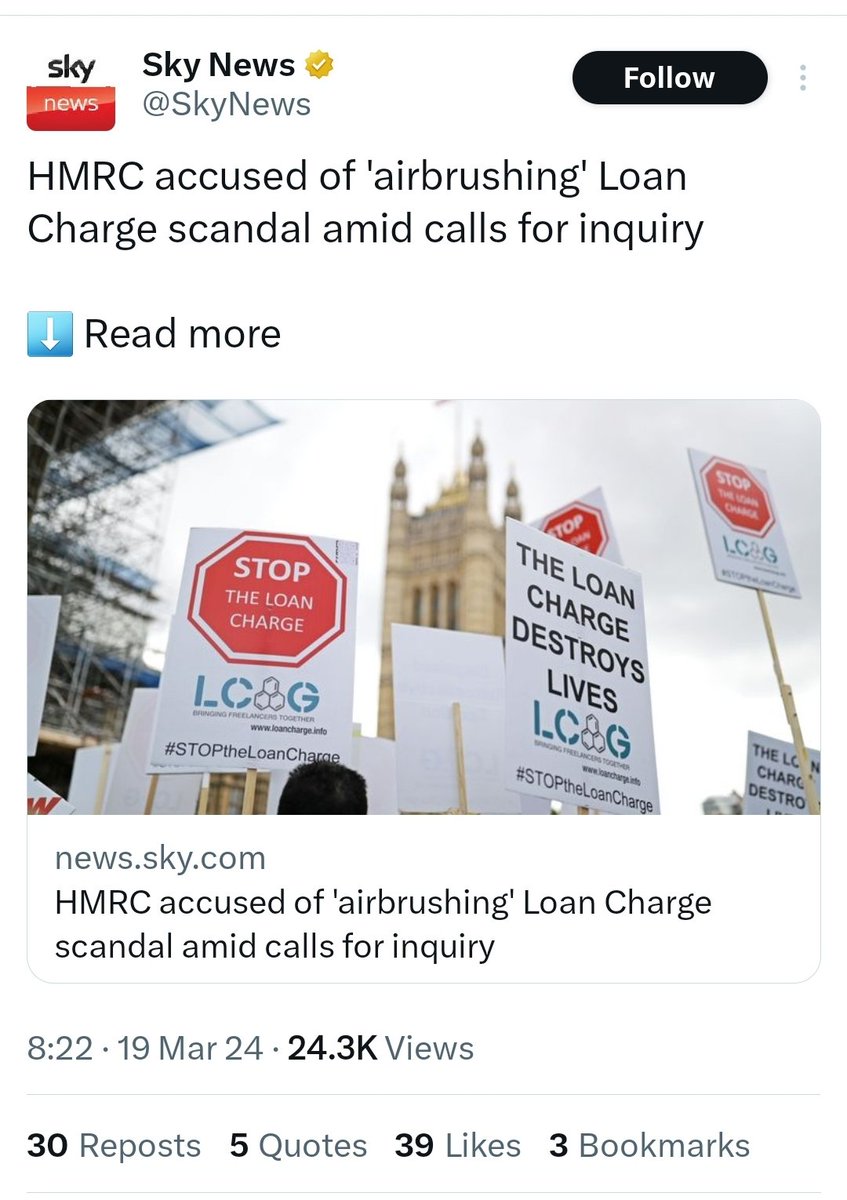 Failure of Parliamentary scrutiny for @CommonsTreasury to simply write to HMRC instead of holding full Inquiry. Essential in light 10 #LoanChargeSuicides that urgently commence full Inquiry into #LoanChargeScandal, hearing from all parties. x.com/skynews/status…