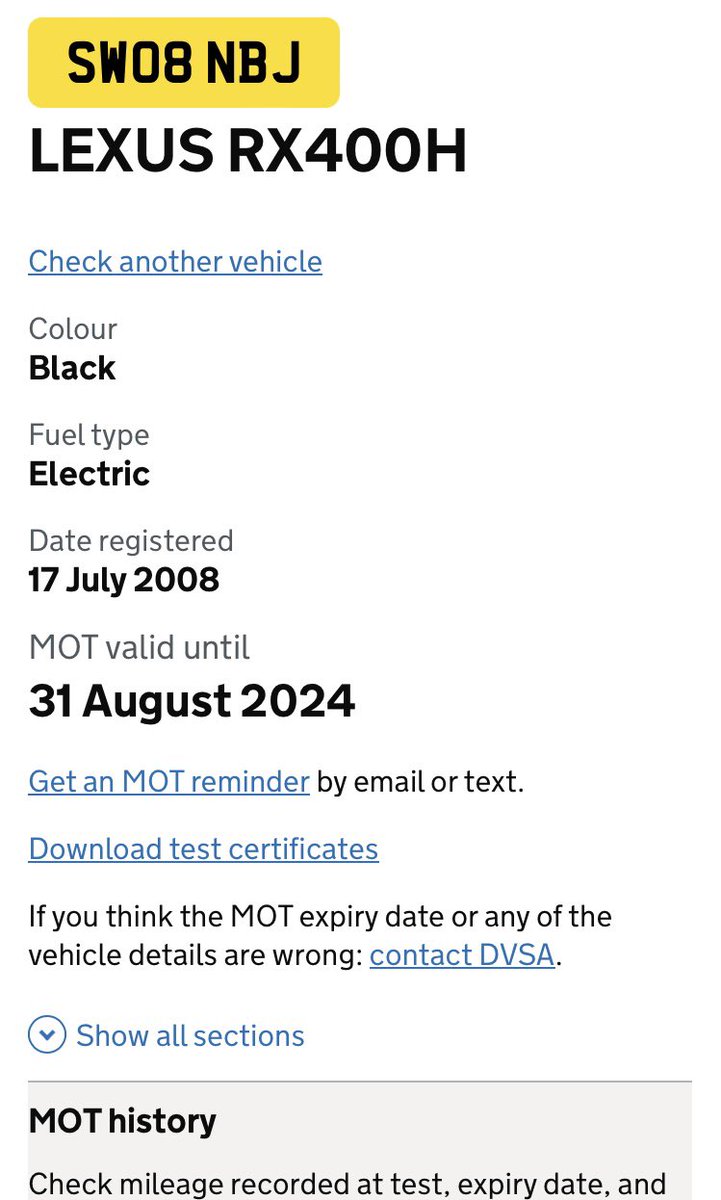 Hmmm, the car which features at the start of the William and Kate video was registered on Camilla’s birthday and the MOT expires on the anniversary of Diana’s death.

The plot thickens 🤔

(It failed its last MOT too, due to a worn suspension bush)

#KateGate #RoyalAnnouncement