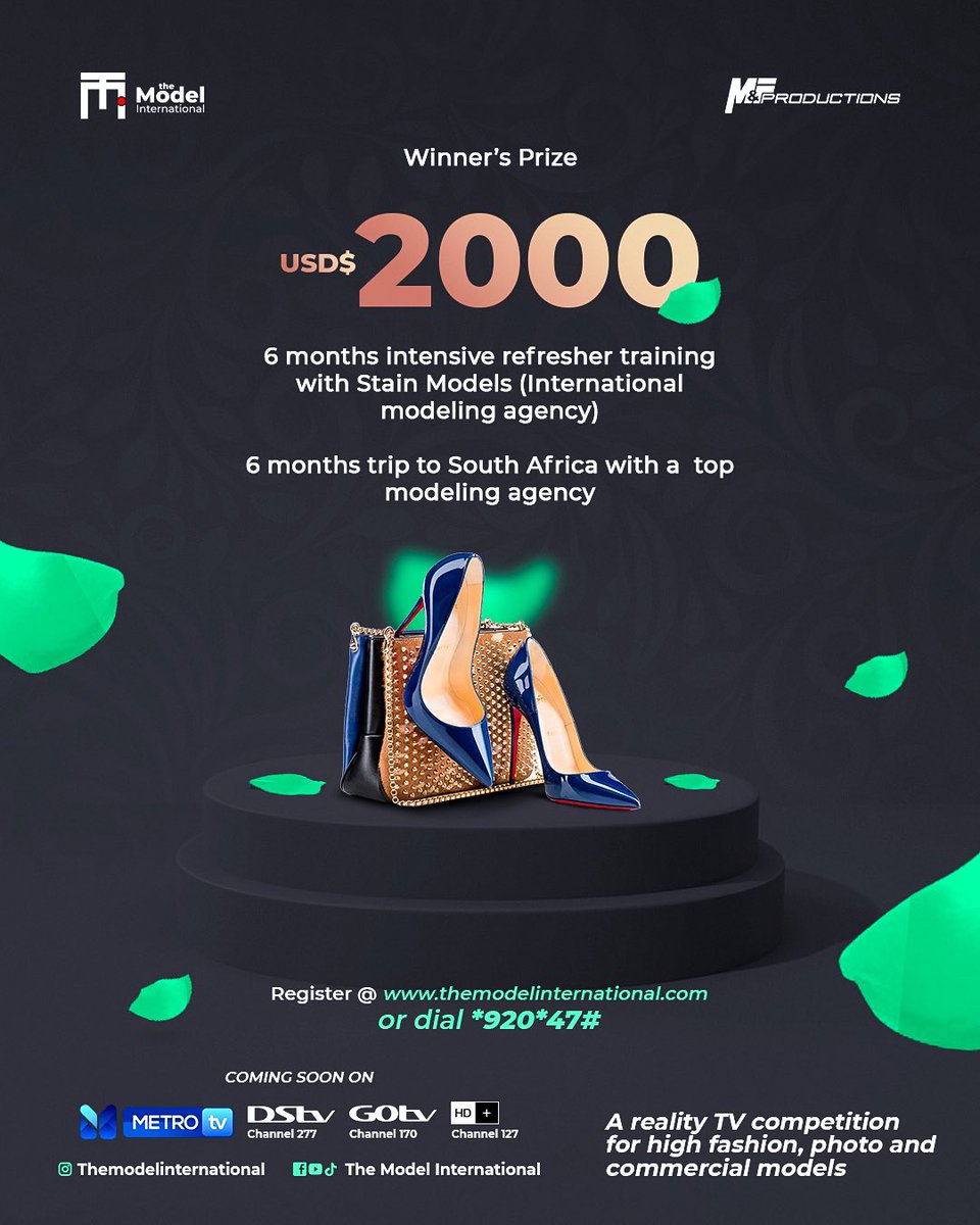 The best reality competition is about to hit your tv soon. Register Now using our website themodelinternational.com or dial the code *920*47# .
Kindly follow the steps to complete your registration. 
Do not hesitate to reach out to us using any of our mediums
#TMI2024AuditionForms