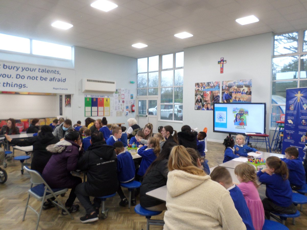 jude_primary's tweet photo. Thanks to our parents and family members for attending more of our #catholicsocialteaching workshops this time with the theme of Family &amp; Community. Lovely to see everyone working together. @BCPP__ @PrimaryTolkien @BhamDES #catholiclife https://t.co/35wQPDiDQA