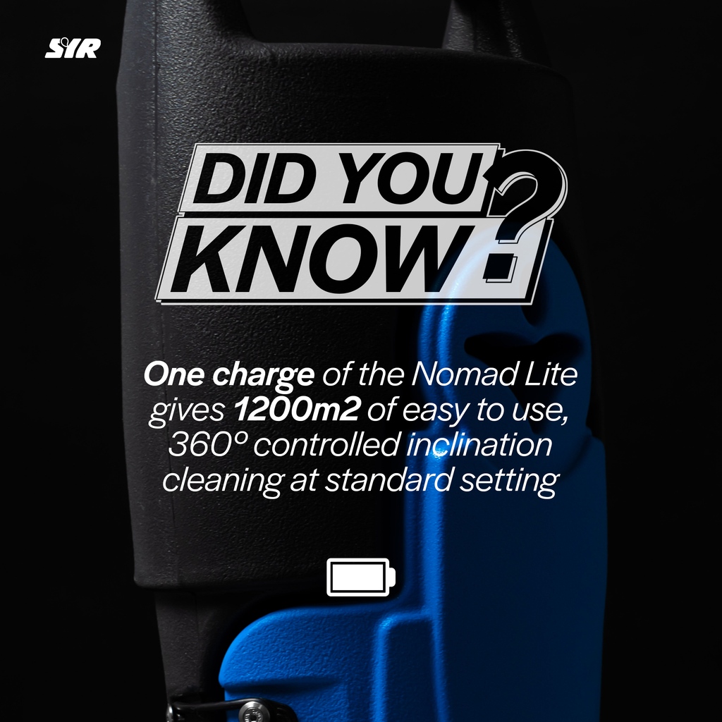 Powerful and effective scrubbing action!

An alternative to traditional floor cleaning methods, SYR’s Nomad Lite Scrubber Dryer is a premium cleaning solution.

#SYR #syrclean