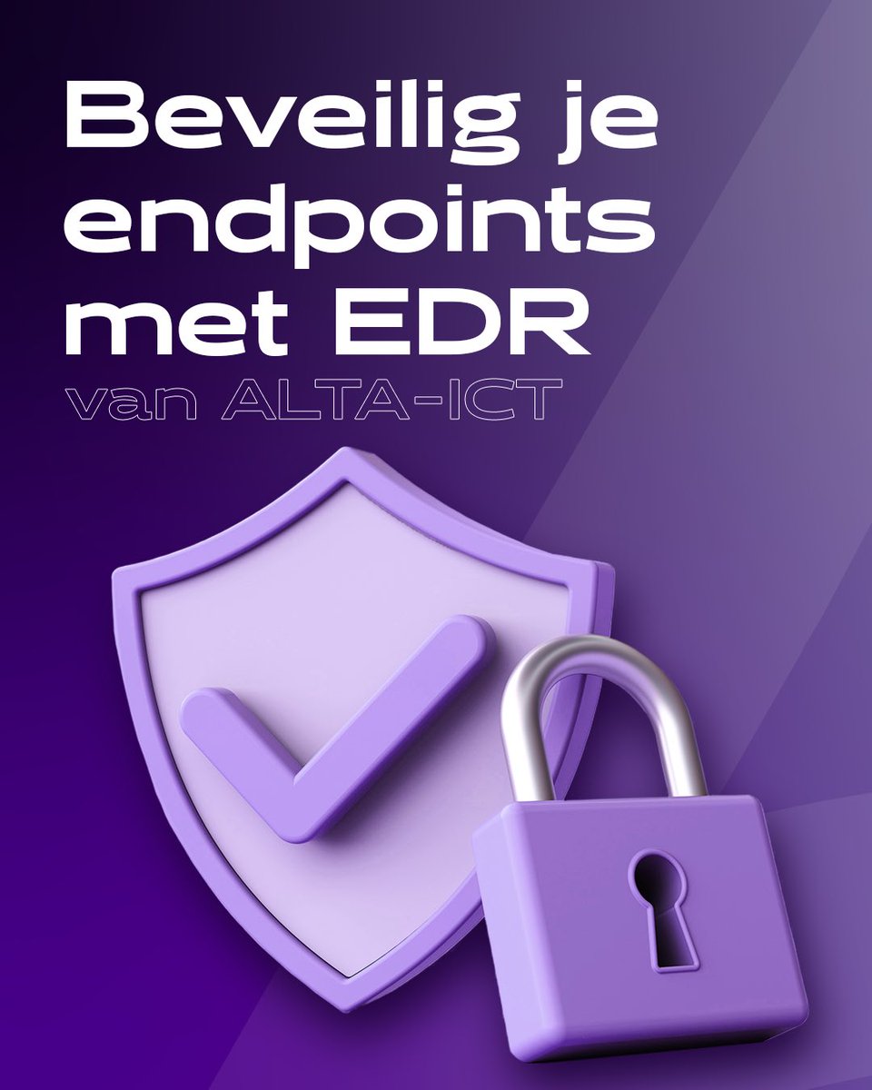 alta_ict's tweet photo. Endpoints kwetsbaar? Niet met #ALTAICT's #EDR! Bescherm je data β en blijf compliant. Onze EDR-oplossingen bieden:
ποΈ Monitoring
π Dreigingsanalyse
π₯ Snelle response
π§ Voortdurend leren
Kies premium of platinum voor optimale #cybersecurity: https://t.co/gRV87xUyyq https://t.co/SMdmfuhpO5