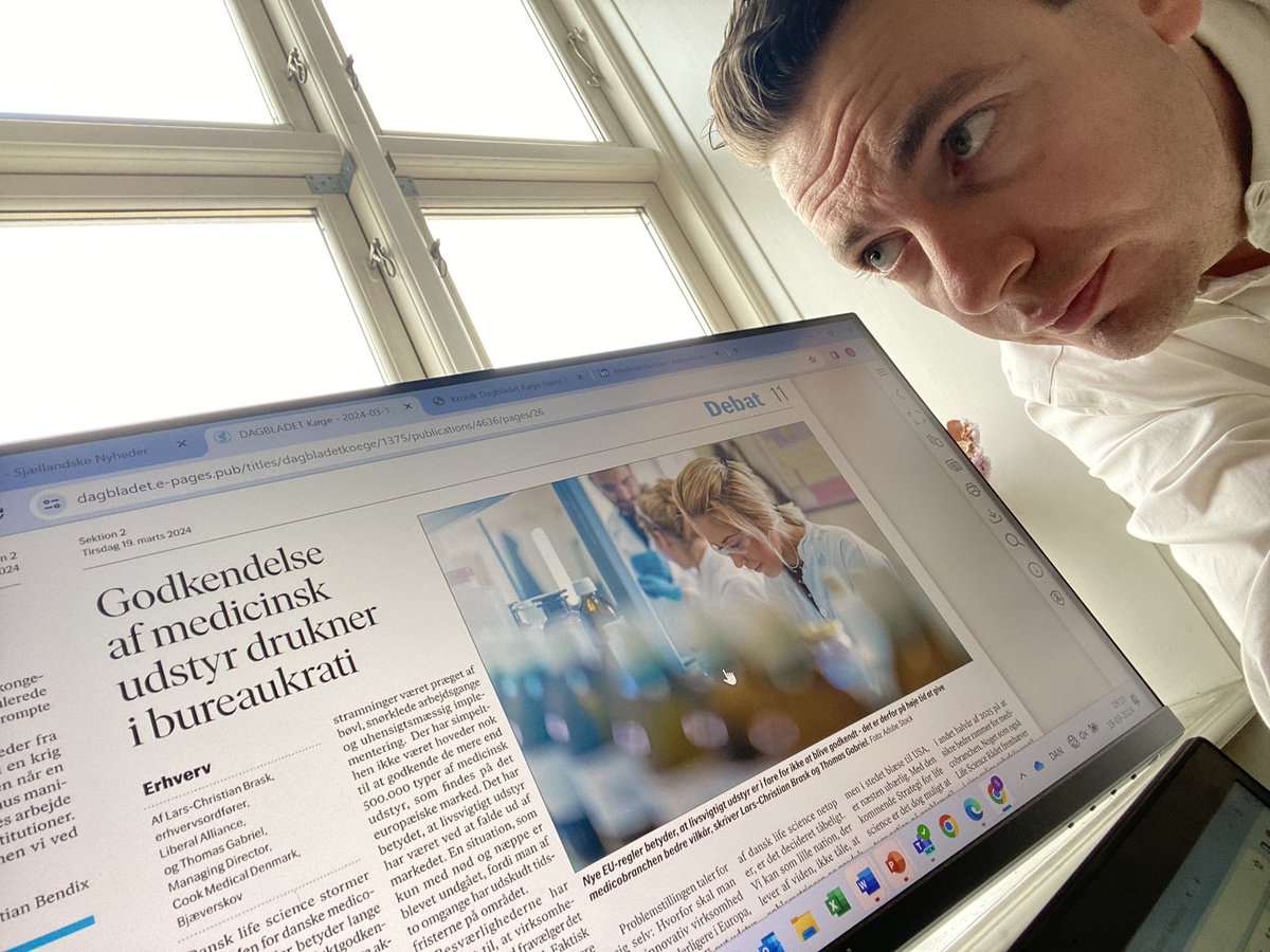 StellanWulff's tweet photo. 👉 Godkendelse af medicinsk udstyr drukner i bureaukrati 👈

Tak til @LiberalAlliance’s erhvervsordfører @LarsChristianB5 for at råbe op.

Vigtigt, at kommende life science-strategi har fokus på at sikre en smidig vej til markedet for medicinsk udstyr 💪

#medtech #dklifescience https://t.co/4GDdzyiNjz