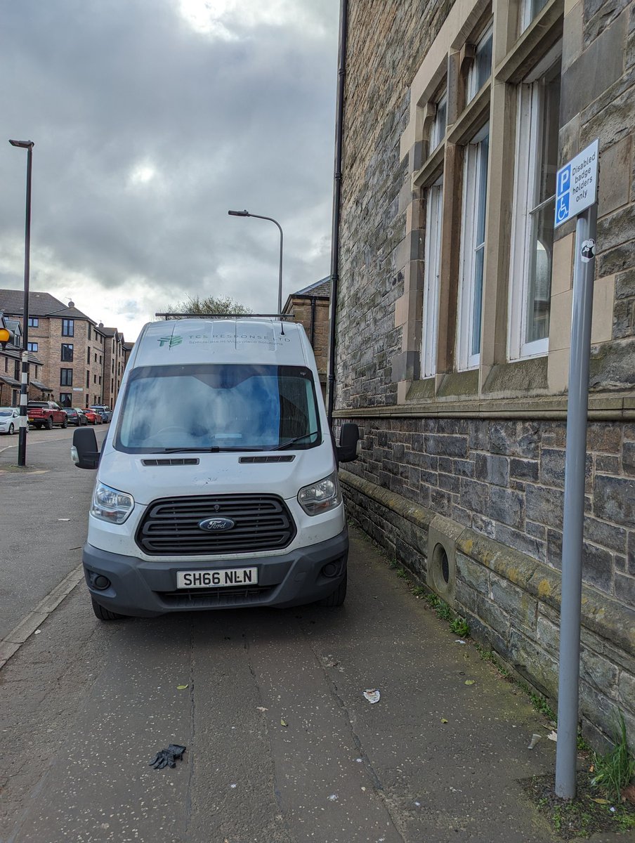 Guys if I block the pavement on the kerb-side of a disabled parking bay do I still need to have a blue badge? Asking for this guy outside the primary school.