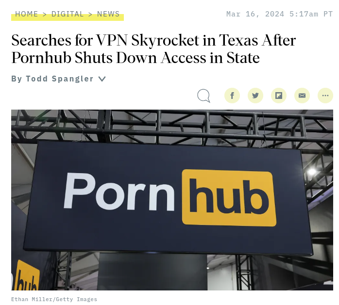 Prohibición

El haber tumbado el acceso a usuarios cuyas IPs provenían de Texas ha provocado que los tejanos busquen solcuiones

La más obvia es usar una VPN cosa que siempre hay que usar y más en estos casos

Sea cual sea el caso no juzguemos y veamos que VPN usar
