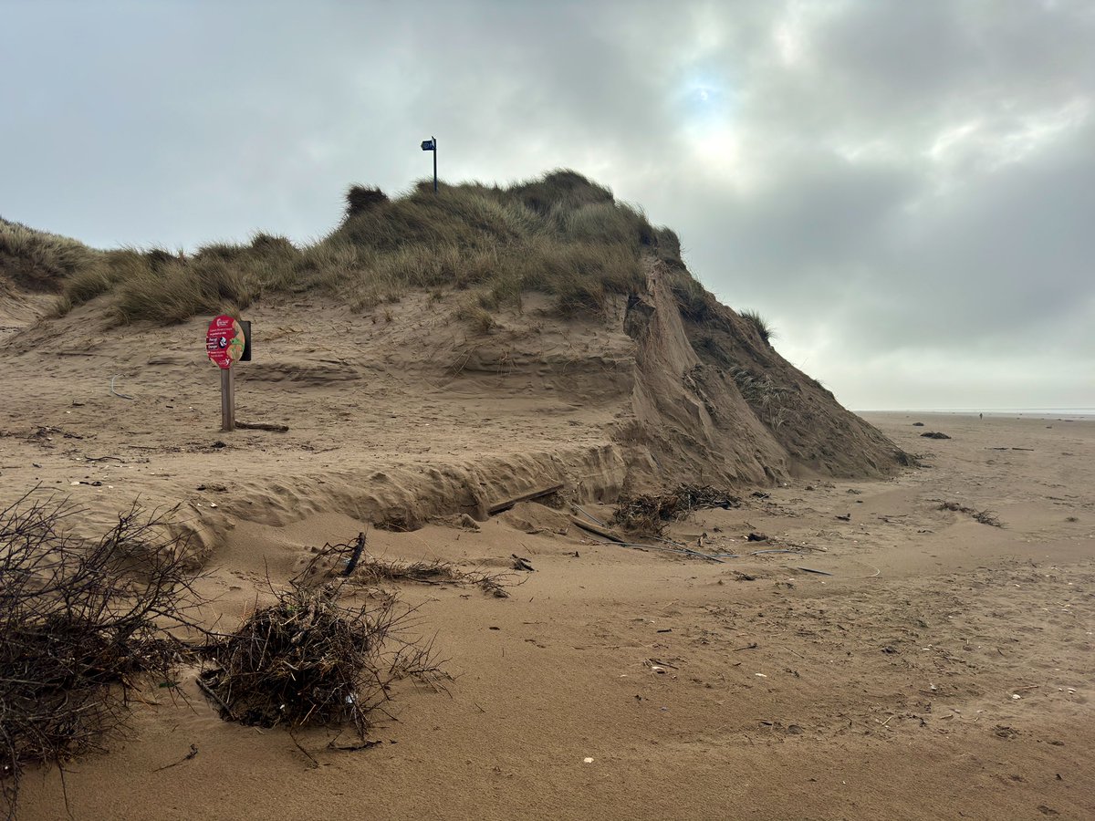 Coastal erosion - that’s a whole meter gone in one tide. Here, it’s of no great consequence but it’s a huge problem for some coastal areas