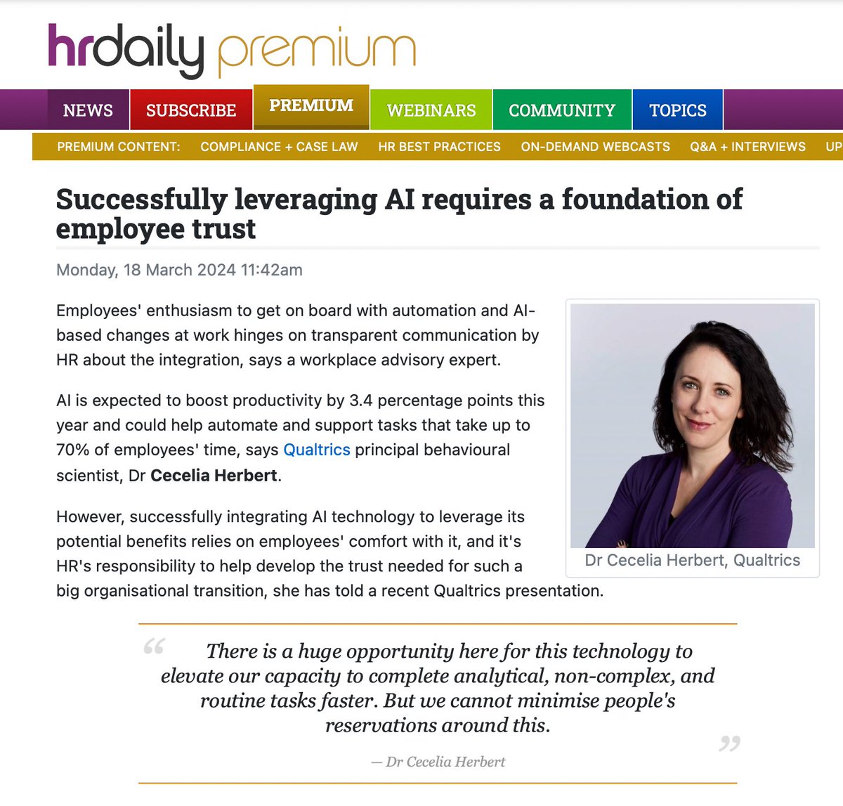 Getting the most out of AI at work requires a foundation of employee trust. bit.ly/3x9wX6f