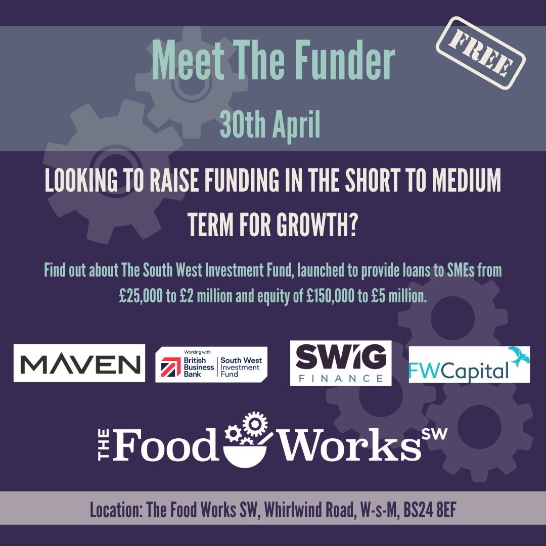📢📢2 more events are now live! On Tuesday 23rd April we will be hosting a packaging event and Tuesday 30th April is your chance to Meet the Funder with South West Investment Fund. View our events and book your free tickets here foodworks-sw.co.uk/events