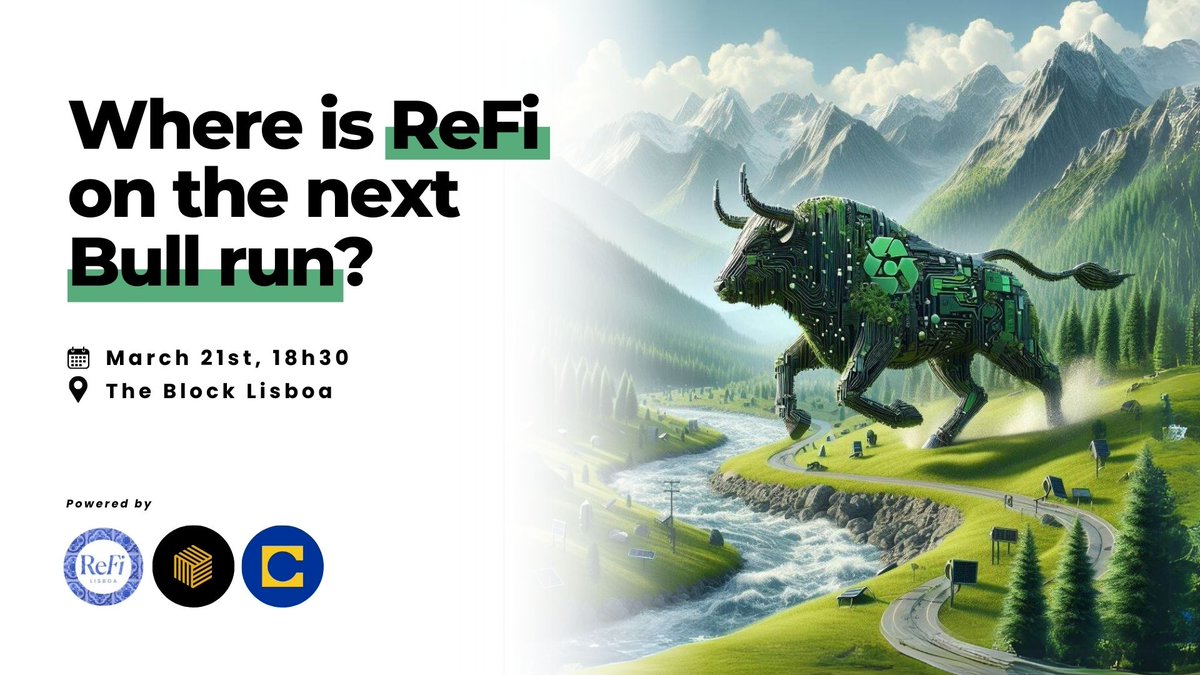 This week's event will be about ReFi! Join us to discuss possible crypto applications for real-world impact! The crypto revolution has the potential to be a game changer in the way we manage our planet's resources. @ReFiLisboa @CeloEurope meetup.com/theblock/event…