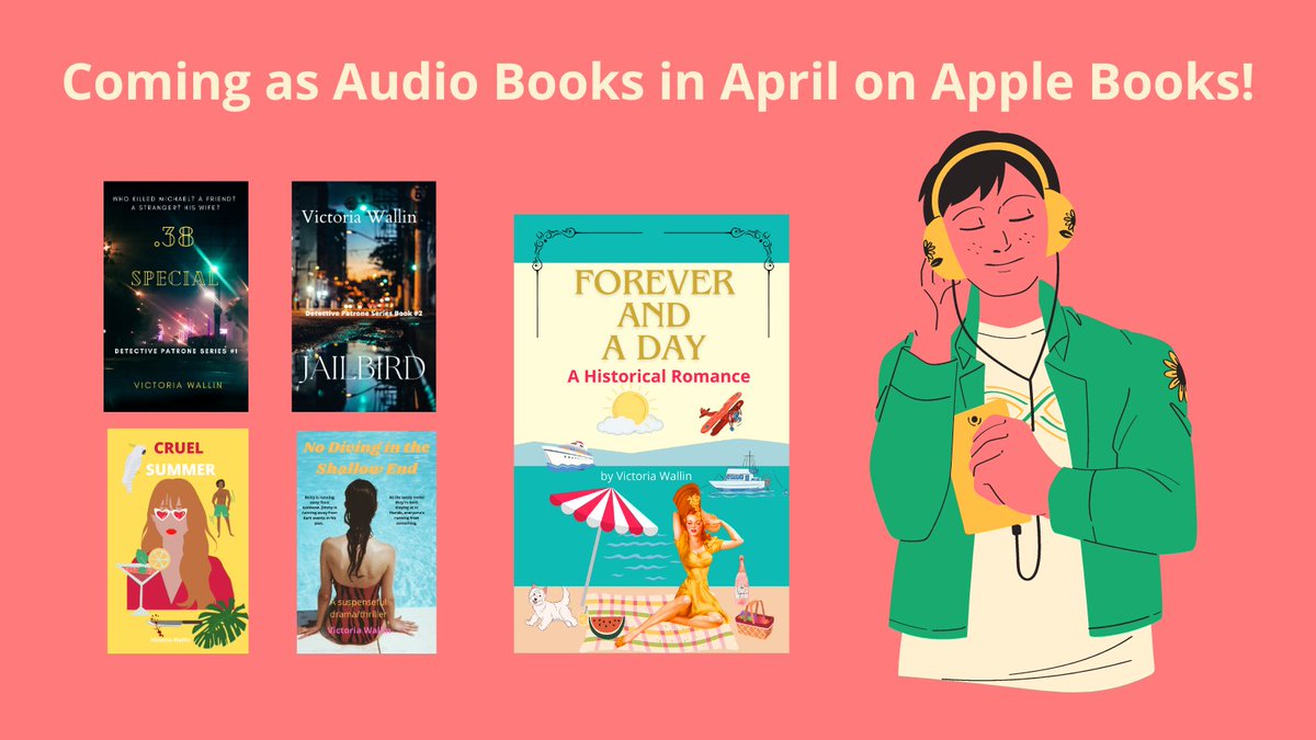 My #TuesNews is that these eBooks are coming out as Audio Books on Apple Books in April! Listen in your car, while working out in the gym, doing dishes or cooking in the kitchen, you set the limit! 😋🎧📗 #ComingSoon #adiobooks #applebooks #booknews #murdermysterybooks #suspense