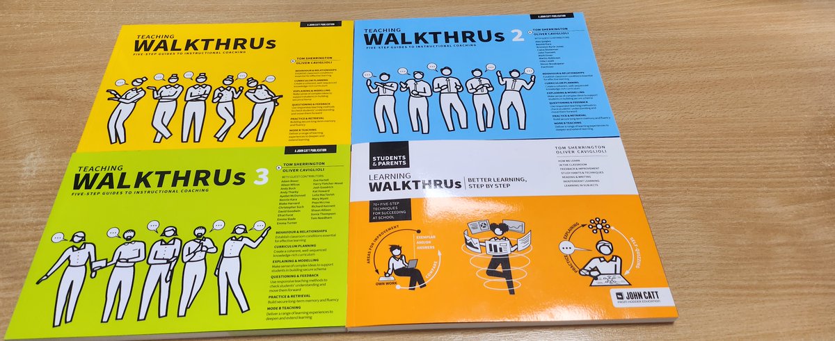 To celebrate the release of LEARNING WALKTHRUS, we are running a comp: just retweet & like this post to be in with a chance of winning a set of all four @WALKTHRUs_5 books. Draw made Friday, 10am. Good luck. amazon.co.uk/Learning-WalkT… @teacherhead @olicav @MattTeachCoach