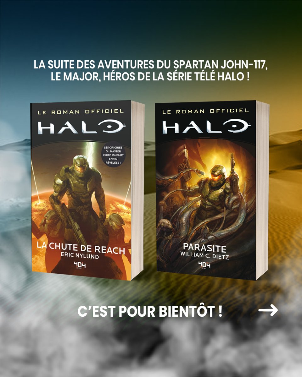 404editions's tweet photo. ➡️ BIENTÔT 👀 
. 
La question a beaucoup été posée. Nous sommes ravis de vous annoncer que le tome 2 du roman officiel Halo arrive en avril ! 
.  
🚀 Halo - Tome 1 - La chute de reach > https://t.co/VT3cU26Oan . #HaloTheSeries https://t.co/ADka7upXWZ
