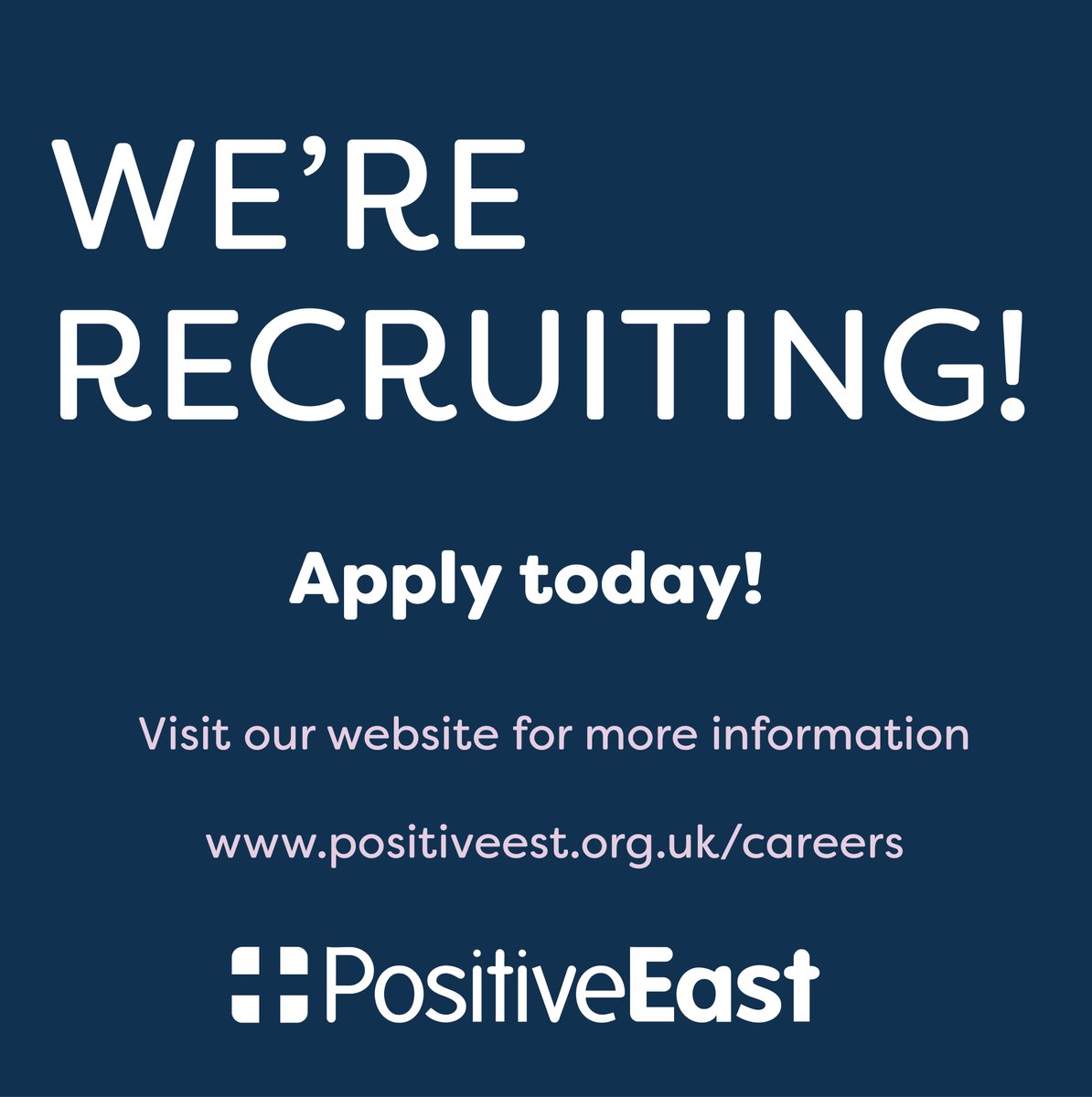 We're recruiting! We're seeking two passionate individuals to join the charity as our Head of Prevention and Testing and Fundraising Officer. Details on our website positiveeast.org.uk/careers/