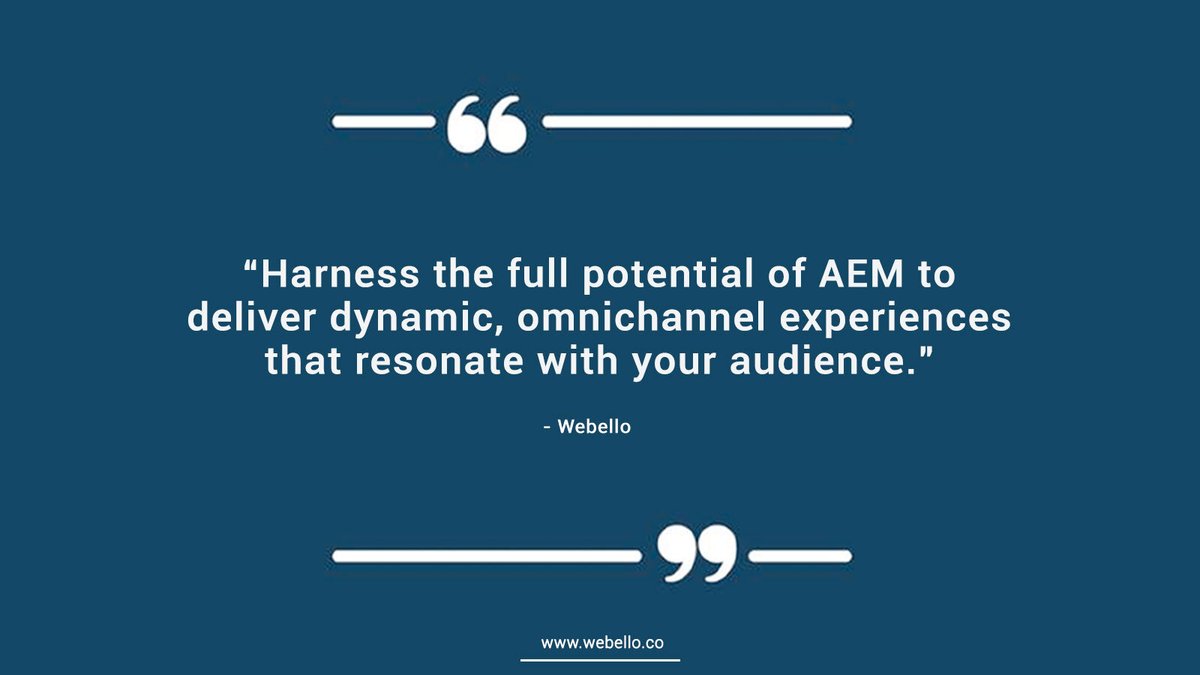 Elevate your digital strategy with Webello’s AEM service! Drive meaningful connections and foster brand loyalty in today's competitive landscape. Our experts are here to assist your seamless growth. Explore more: linktr.ee/webello
#AdobeExperienceManager #DigitalMarketing