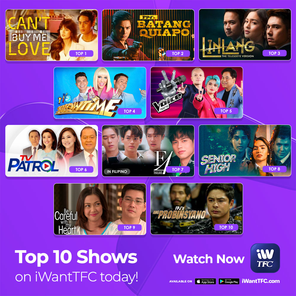 Here are the TOP 10 SHOWS you can't get enough of this week on iWantTFC! 😁  

Binge-watch your faves now! 
Download the app or visit our website. app.iwanttfc.com/XTop10Shows