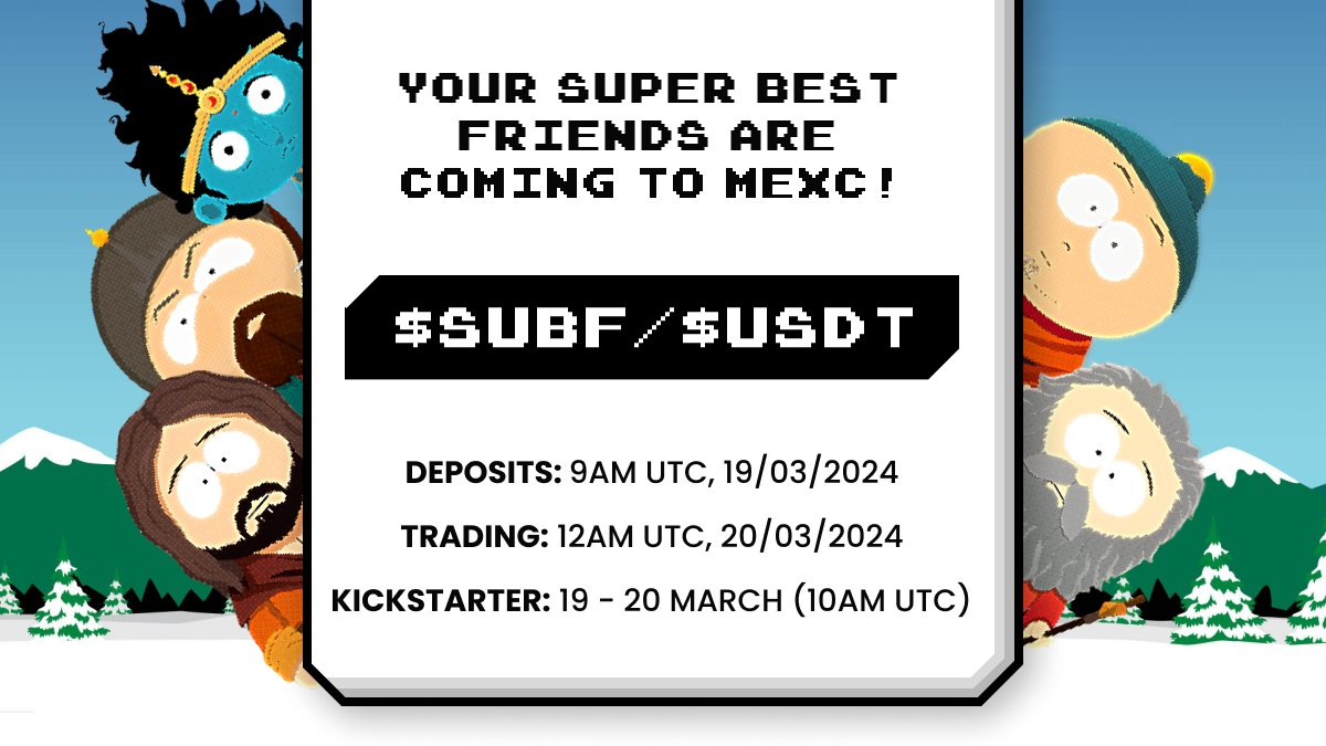 superbestcoin's tweet photo. Your Super Best Friends are coming to @MEXC_Official!

Deposits for $SUBF are now live and trading begins tomorrow at 12am UTC 🔥