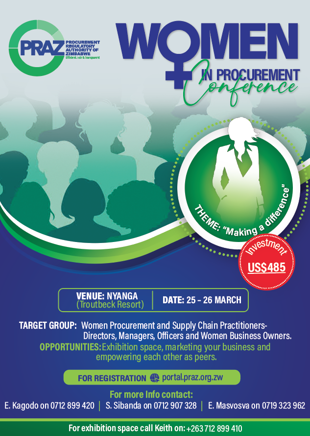 This #WomensMonth, lets 'Make a difference'! JOIN inherently exceptional women in Public Procurement at the Women in Public Procurement Conference on 25-26 March 2024 at Troutbeck Resort, Nyanga. #WomenInPublicProcurement #InclusivityInPublicProcurement #womensmonth2024