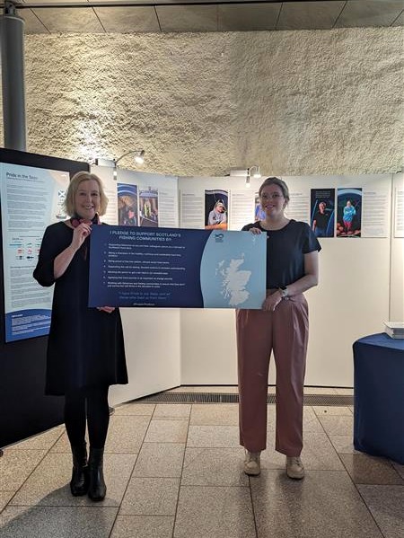 ⏳The countdown is over - The powerful #PrideInTheSeas exhibition has arrived at the Scottish Parliament this week. This captivating showcase celebrates the stories and portraits of Scotland's fishing heroes - from Shetland to Berwickshire.