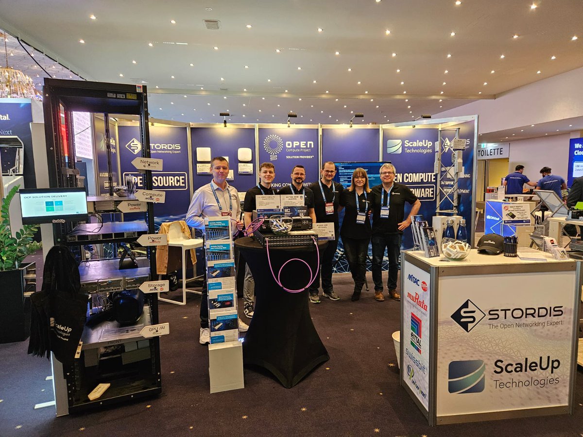 #teamSTORDIS is ready to meet you at our Booth H09 at CloudFest! A heartfelt thank you to Edgard Saad from @EdgecoreNetwork and Jay Hanson from @credosemi for your generous support. Join us today at 4 PM for a mini party! Let's celebrate #OpenTech together at the #Open2Party