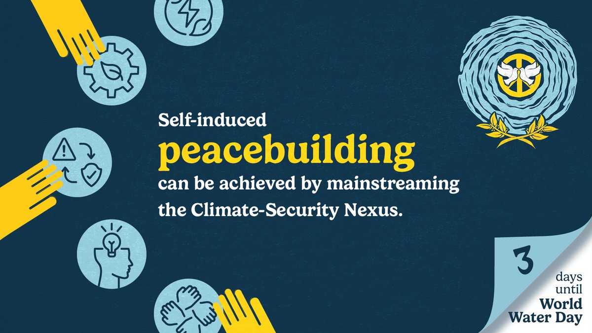 3 days left until #WorldWaterDay! #Water is more than a source of life, it's also the pathway to #Peace. Learn how #Security & #ClimateResilience can be improved through the #WEFNexus. Find out more in the guidelines➡️ bit.ly/3TquTye #WaterForPeace 💧🕊️