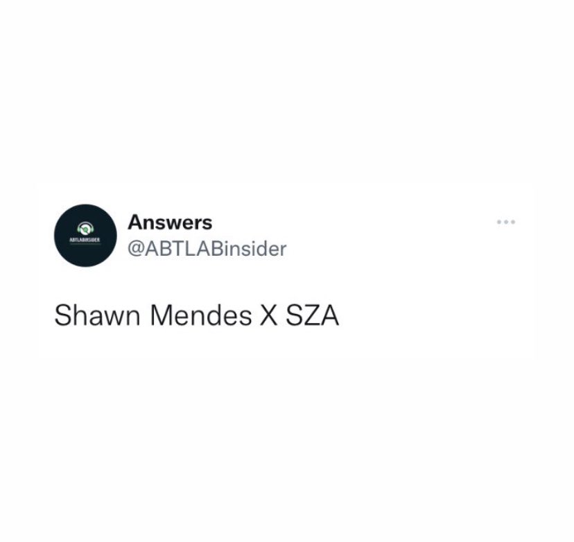 Rumor: Shawn Mendes could be collaborating with SZA! Also, Mike Sabath already works with Alessandro Buccellati who is SZA’s producer 👀 What do you think?