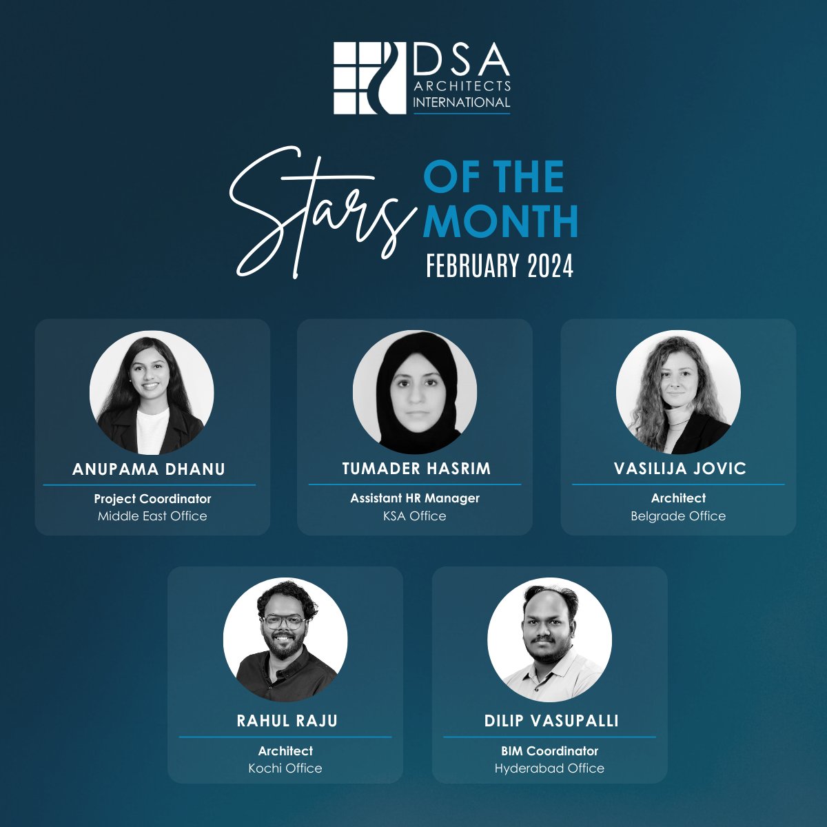 Congratulations to our stars for the month of February! #DSAStaroftheMonth