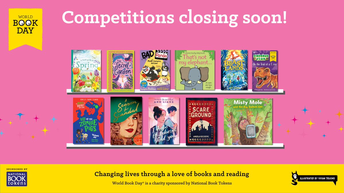 Brilliant book competitions – closing soon! 👀 There are some fantastic prizes to be won, don’t miss out – enter now on our website worldbookday.com/competitions/