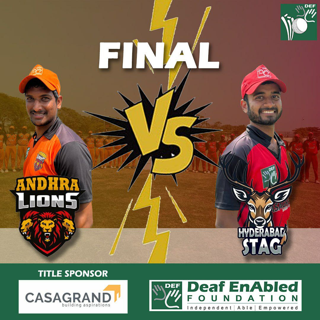 Men's Finals! Andhra Lions and Hyderabad Stag sealed their place in the finals! Both the teams going for a shot at the ultimate cup! Final #men #cricket #def #DeafEnabledFoundation