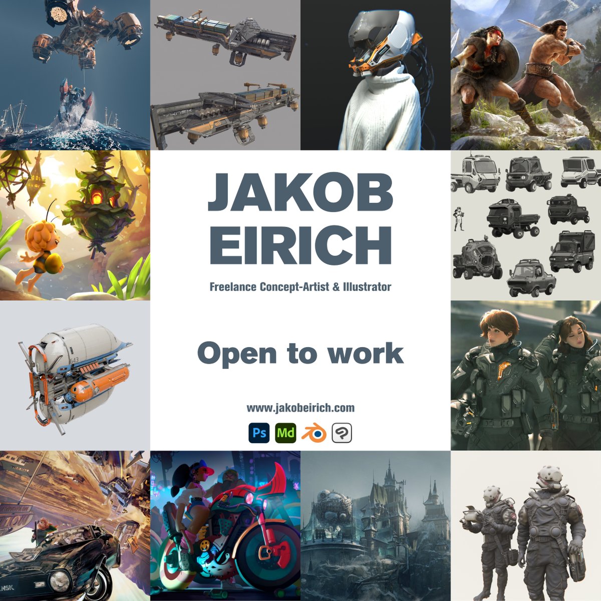 Hey, I'm ending my sabbatical soon and starting to look for new opportunities. If you or someone you know is looking for a freelance concept-artist and illustrator with 13+ years of experience, please get in touch. Retweets are much appreciated, thank you!