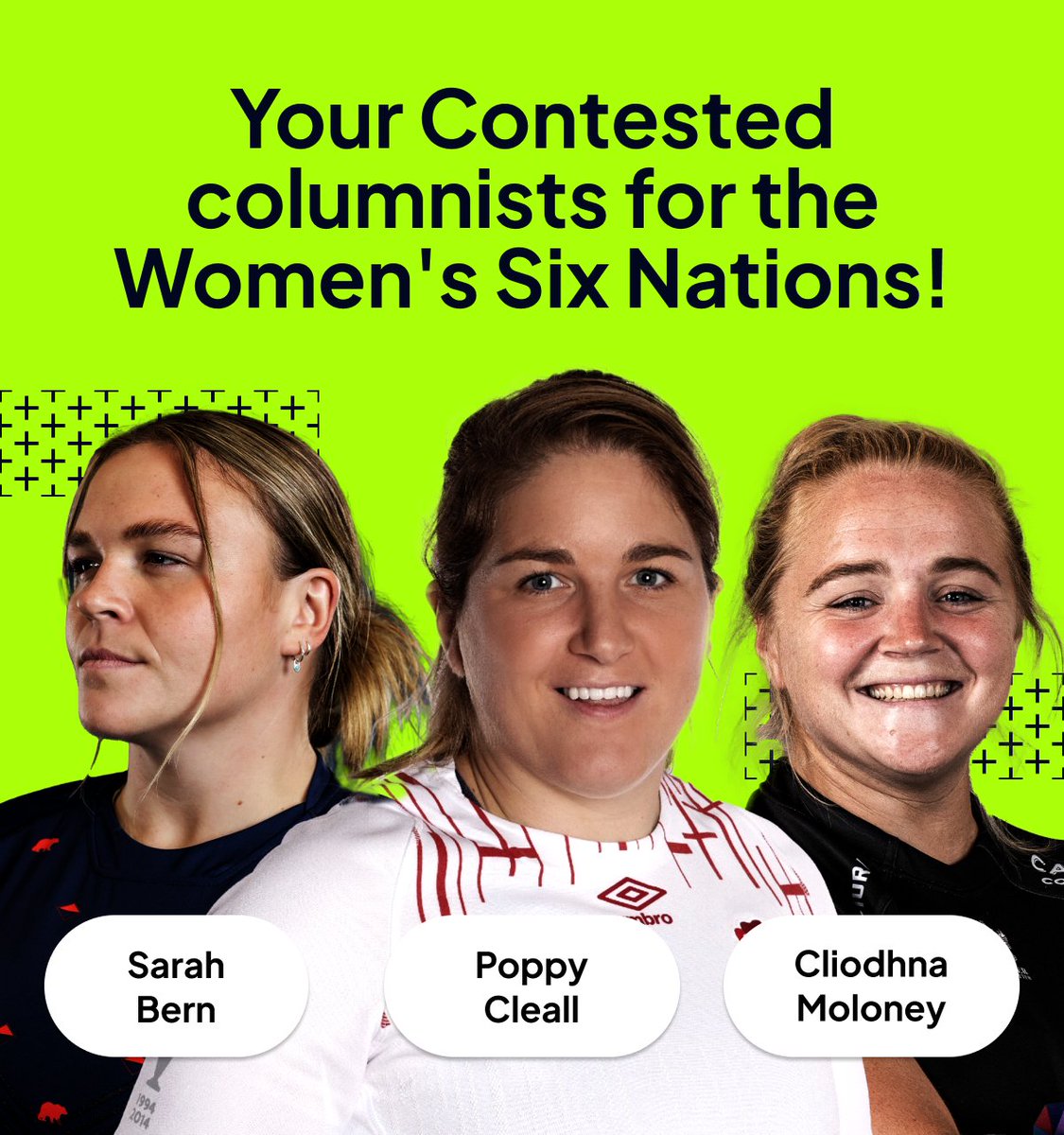 We are delighted to announce our @Womens6Nations line-up! Before every round, @SarahLily2468, @poppy_g_c and @cmoloney3 will be previewing a game each to help you write your Contested predictions! 🔮 Download the app now and celebrate the game 📲 bit.ly/45KroH2