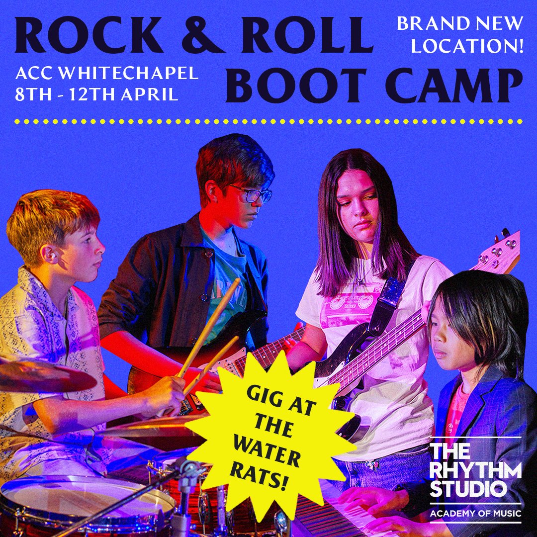 Rock & Roll Boot Camp is coming to East London for the first time! We'll be at @Access_Creative with their new state-of-the-art facilities in Whitechapel! We'll be at @water_rats for the gig on the Friday - Find out more: therhythmstudio.co.uk/rock-roll-boot…