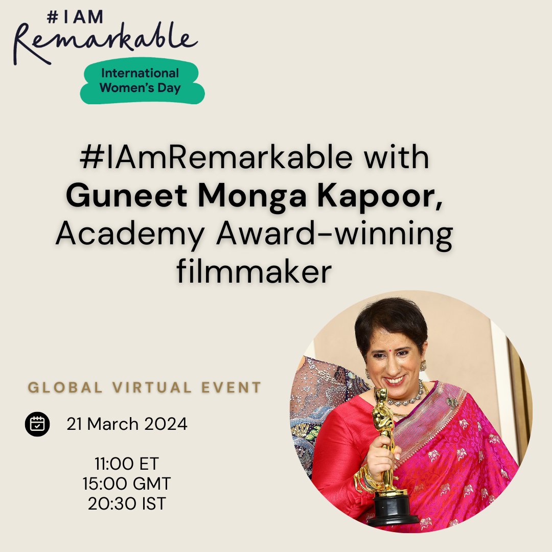 guneetm's tweet photo. I am excited to invite you to my live event with #IAmRemarkable this Thursday 21/3 at 20:30 IST. 

I'll be sharing the highs and lows of my journey, and what made me persevere to never give up. 

Register here : https://t.co/CBbXqKbVP7

@IamRemarkable_ https://t.co/aDEhvAfiVA