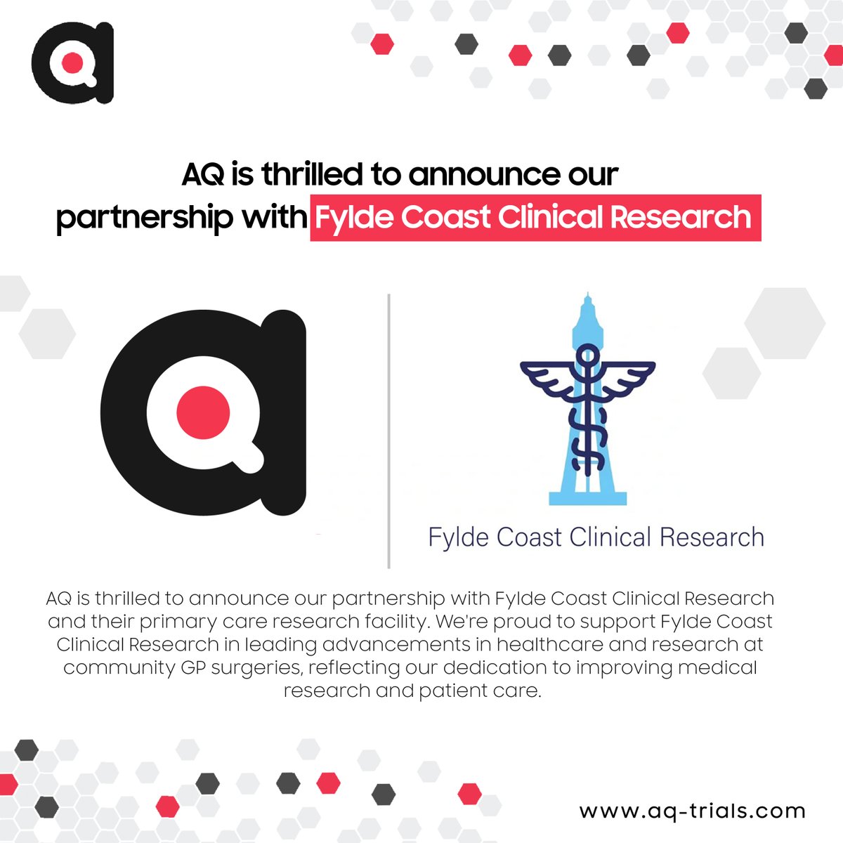 AQtrials's tweet photo. AQ takes great pride in supporting Fylde Coast Clinical Research, a pioneering force in primary care research. Their commitment to engaging local communities is pivotal for shaping the future of clinical trials in the UK #clinicaltrials #drugdevelopment #nhs #primarycare https://t.co/PaDUNoMlDo