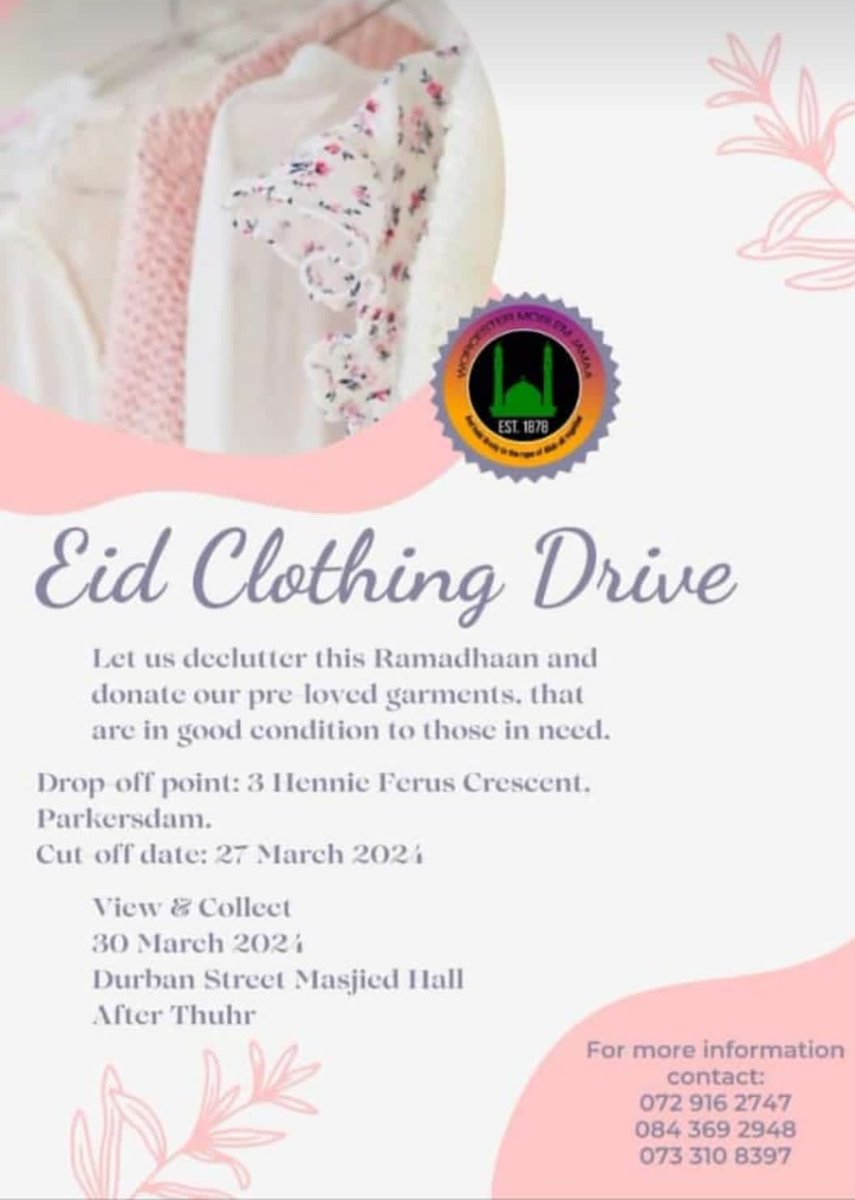 4Susters's tweet image. Extend your support this Eid season! Participate in our Eid Clothing Drive and uplift those less fortunate. Your contribution can bring smiles to many faces. Let's unite in spreading love and kindness! #EidClothingDrive #SpreadJoy #SupportInUnity