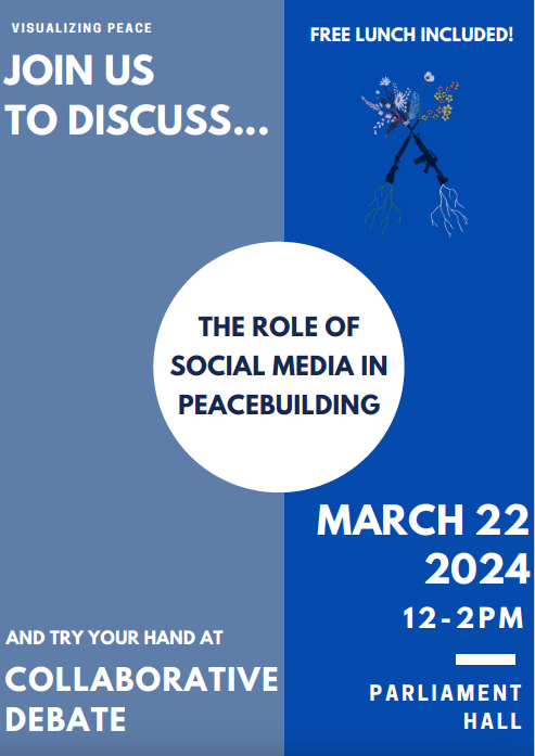 VisualisingWar's tweet photo. Calling staff and students @univofstandrews: join the #VisualisingPeace team this Friday for some collaborative debate on the role that social media can play in peacebuilding. Oh and a free lunch, and some skills training in outcomes-focused, collaborative debate! https://t.co/bzxuhEB1Ez